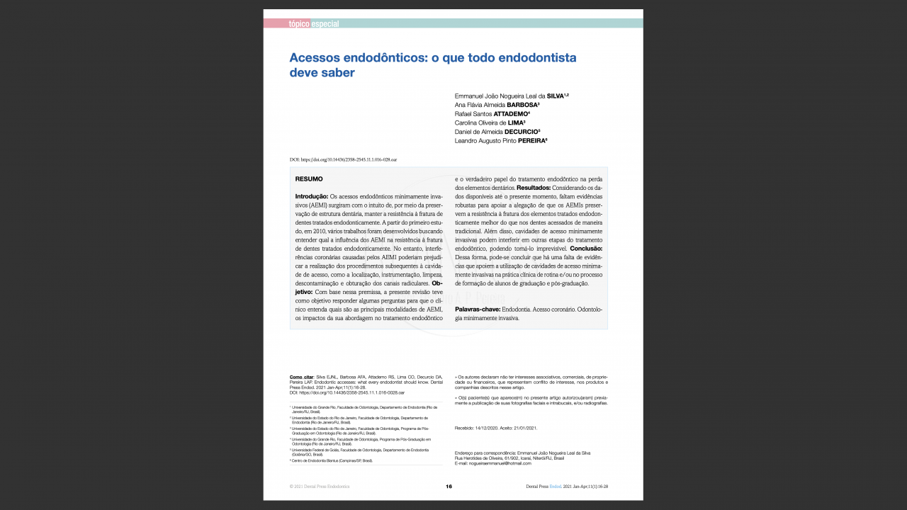 Acessos endodônticos: o que todo Endodontista deve saber.